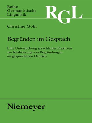 cover image of Begründen im Gespräch